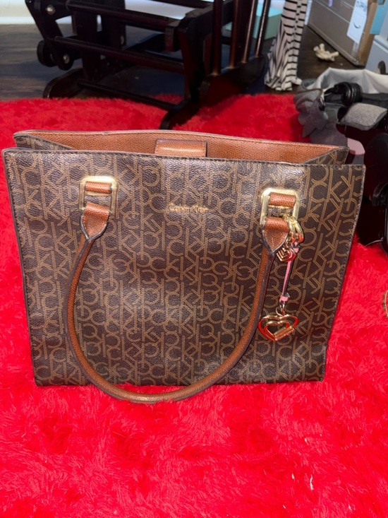 Calvin Klein Handbags - Calvin Klein Large Brown Tote with Gold Accents